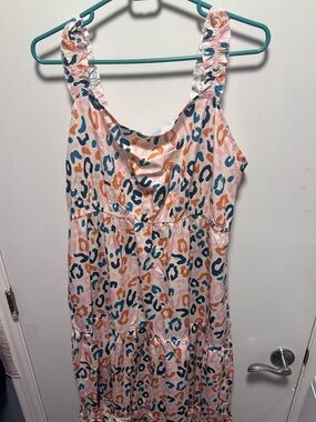 Women’s Maxi Dress in Pink Multicolor Leopard Print